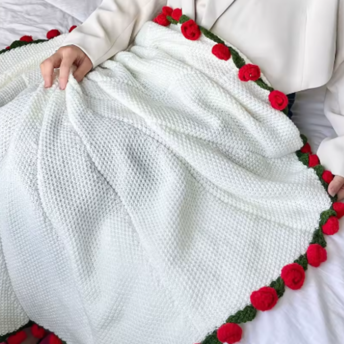 Crochet Rose Bouquet Blanket Kit