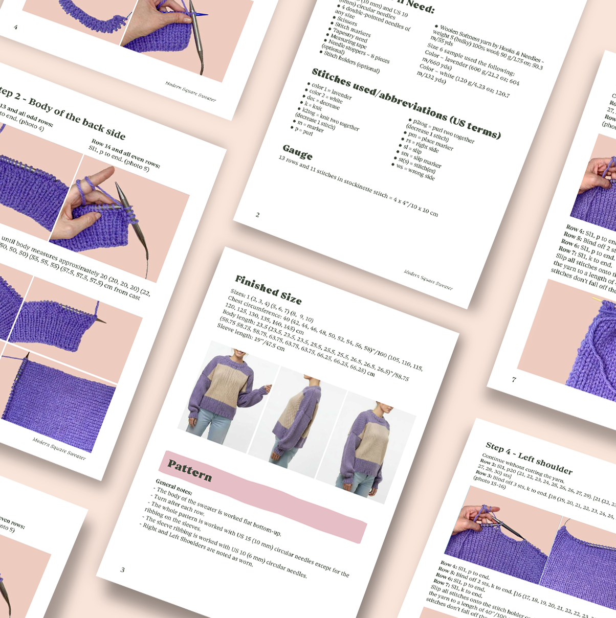 Modern Square Sweater Knitting Pattern