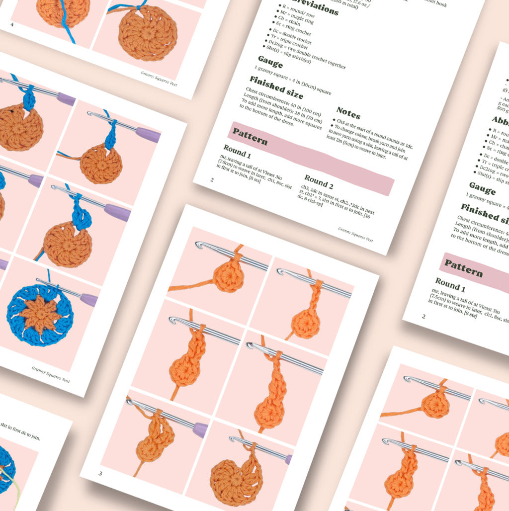 Granny Squares Dress Crochet Pattern