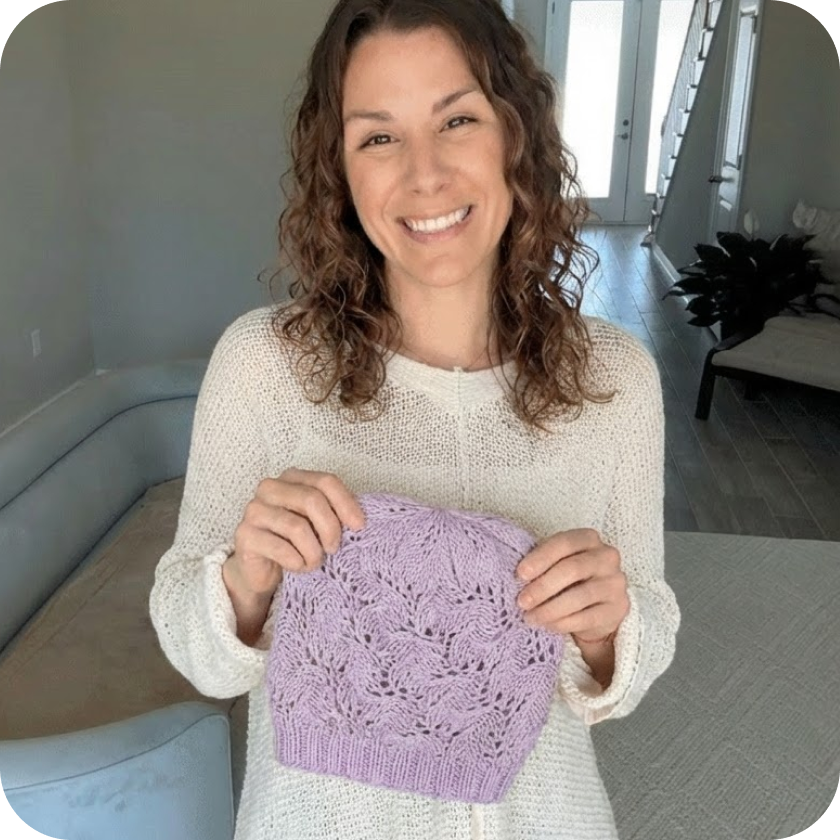 Lilac Breeze Beanie Knitting Pattern