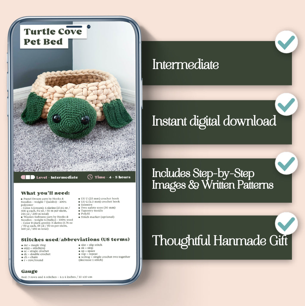 Turtle Cove Pet Bed Crochet Pattern