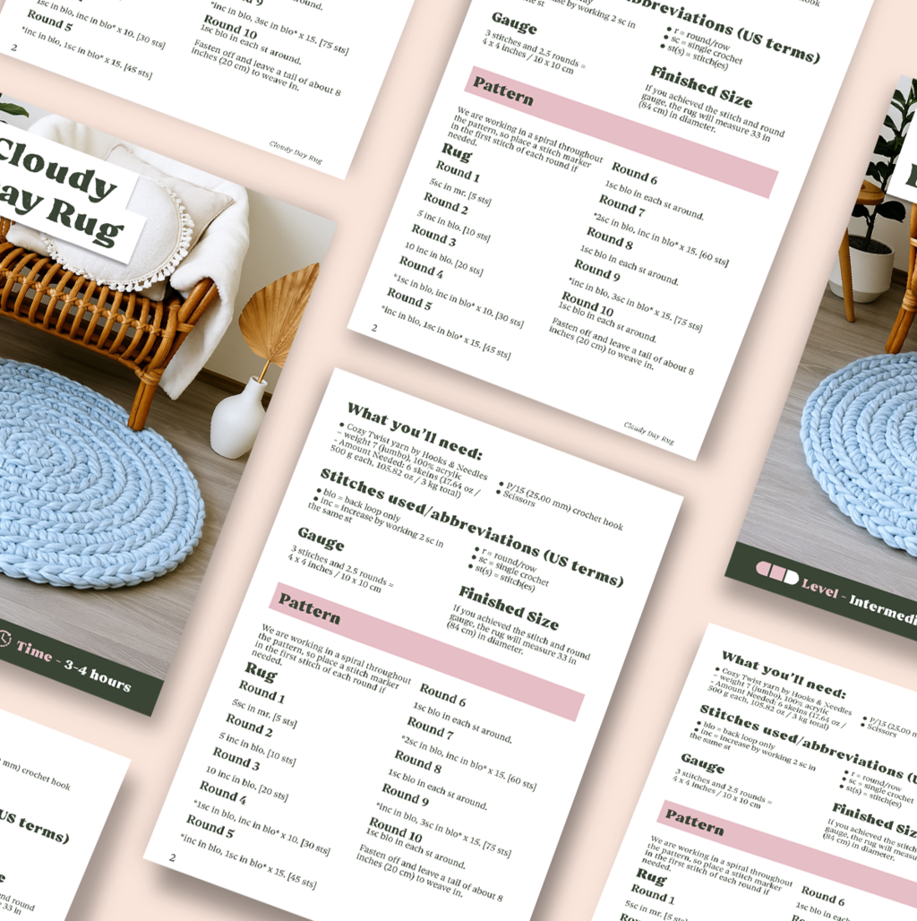 Cloudy Day Rug Crochet Pattern