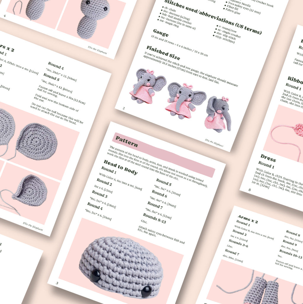 Ella the Elephant Crochet Pattern