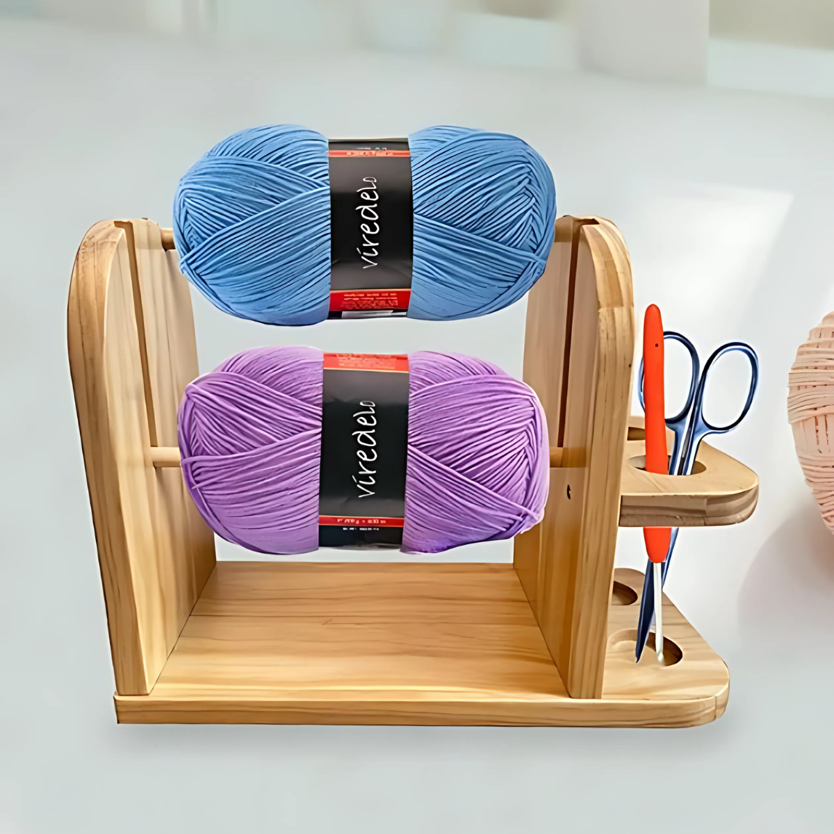 Yarn Spool Holder & Craft Organizer β Hooks & Needles