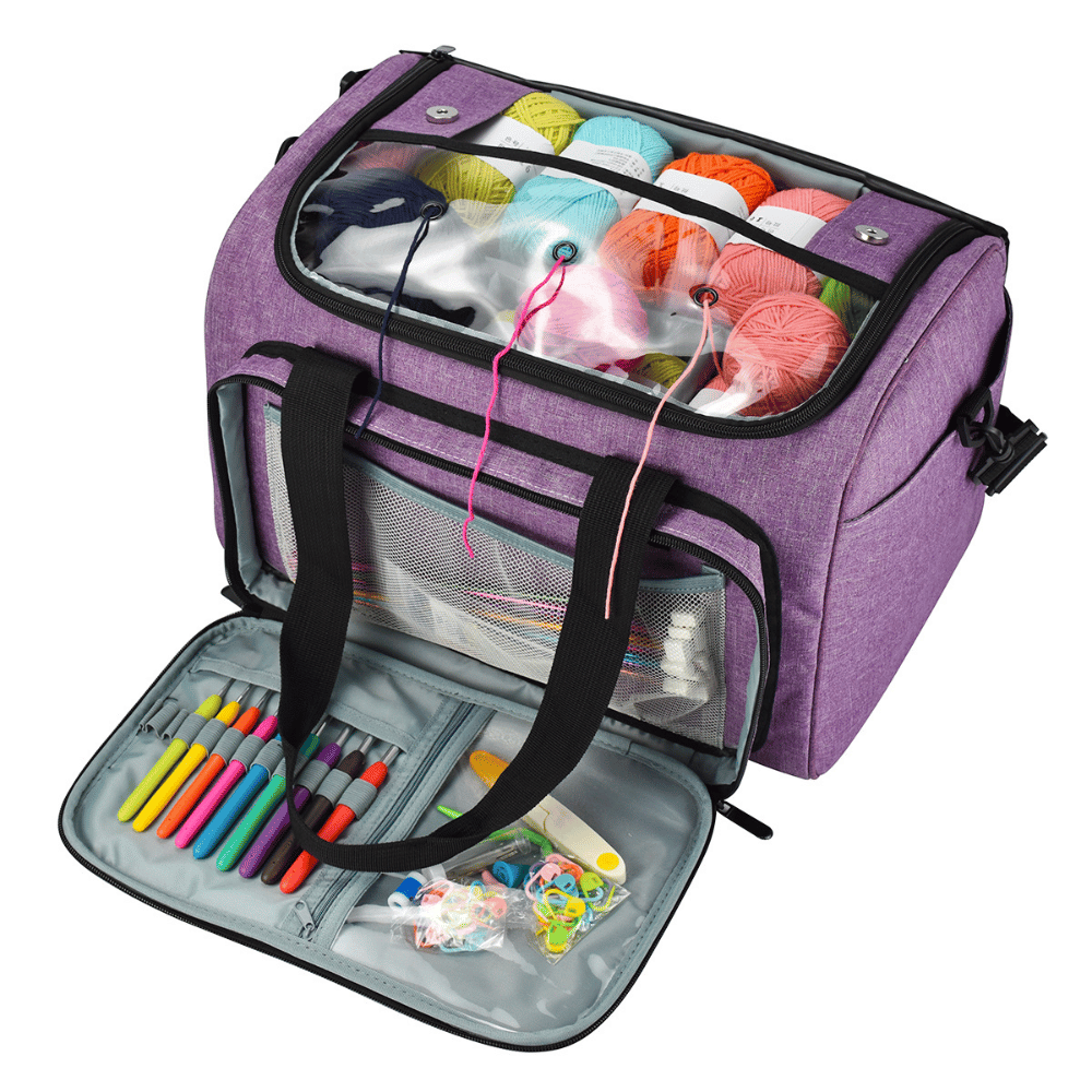Large Yarn Organizer Bag Hooks Needles