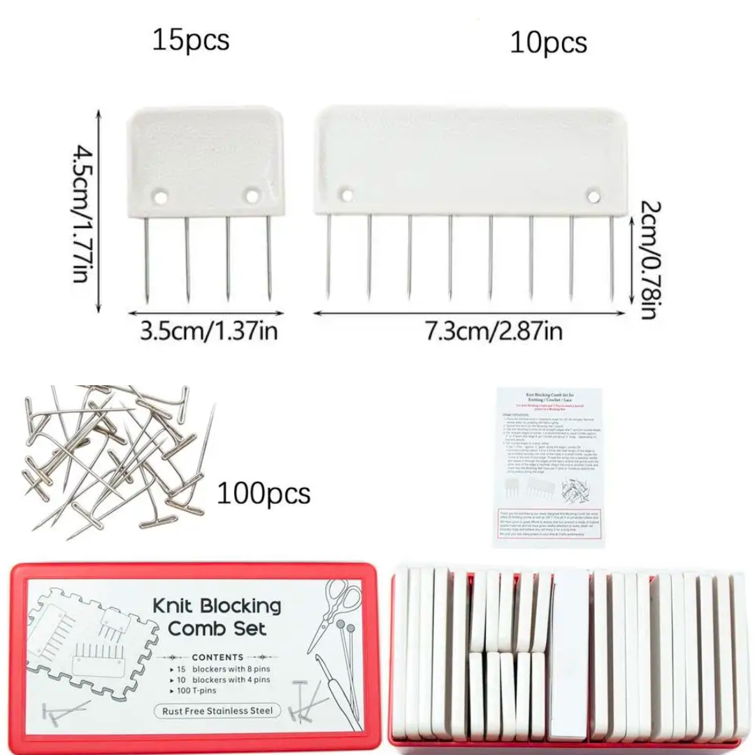 Knit Blocking Comb Set – Hooks & Needles
