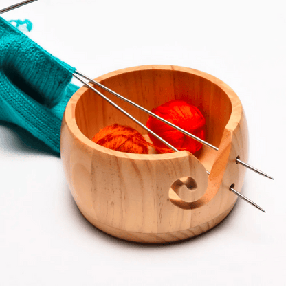 Wooden Yarn Bowl With Lid