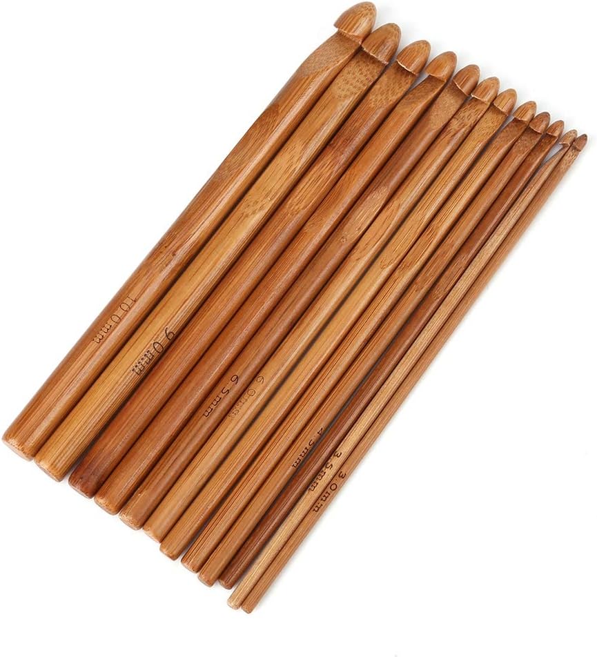 Bamboo Crochet Hooks 12 Pcs