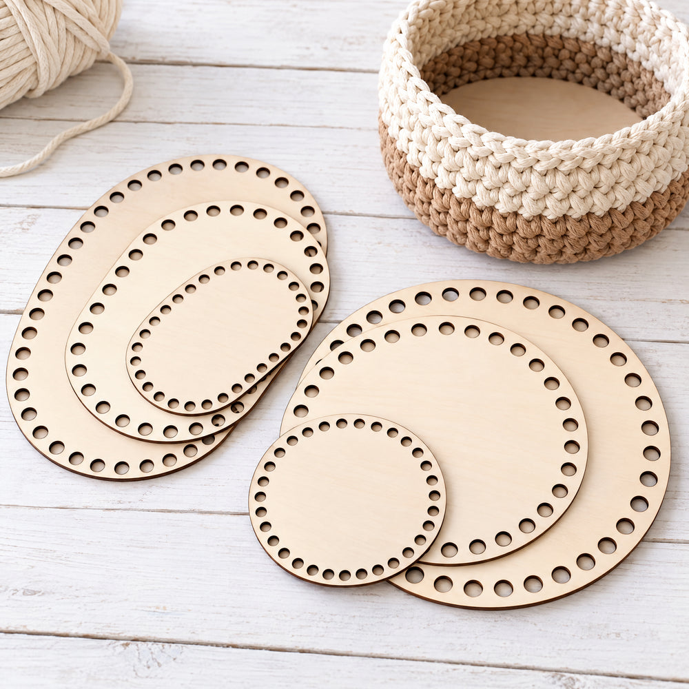 Wooden Crochet Basket Bases