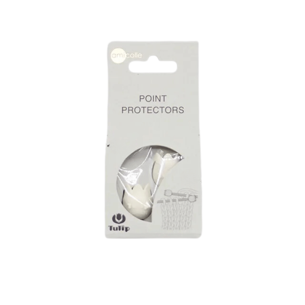 Tulip Rubber Point Protectors Large in original packaging, with a cutout displaying the contents. Made from durable rubber with an anti-slip design to keep your needles securely protected.