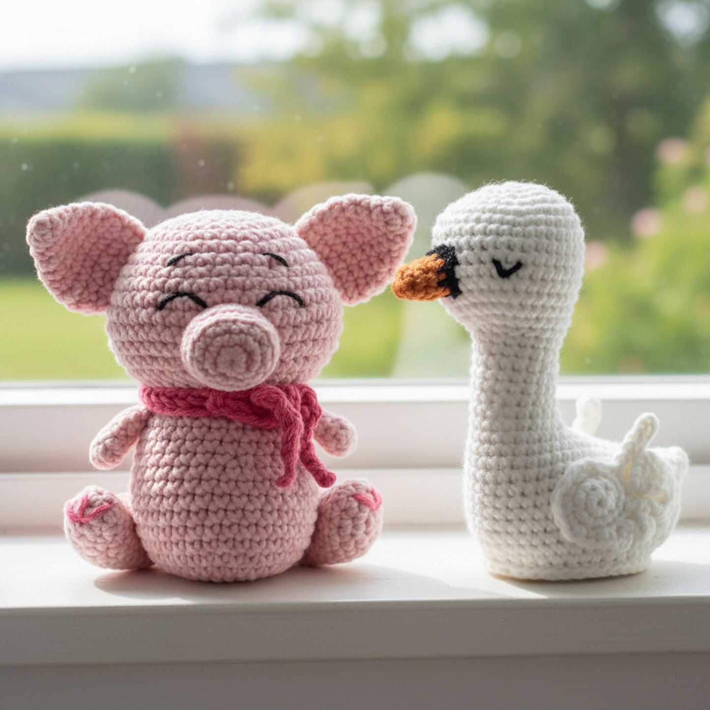 Crochet Amigurumi Kit: Pippa Pig and Melody the Swan