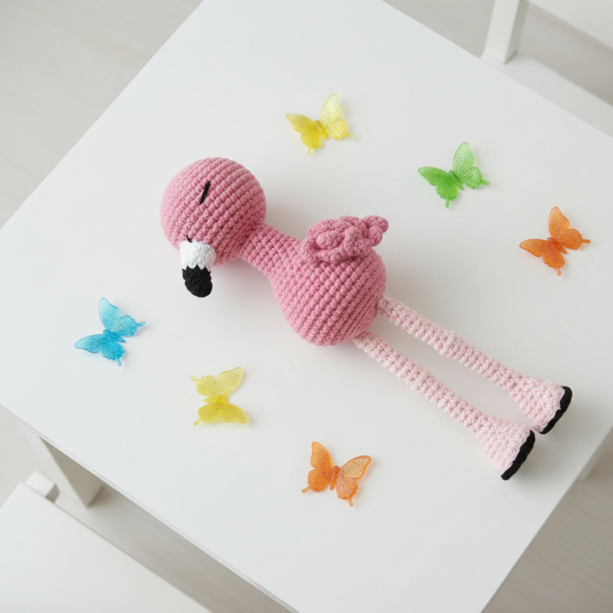 Crochet Amigurumi Kit - Felicity Flamingo and Billy the Bear