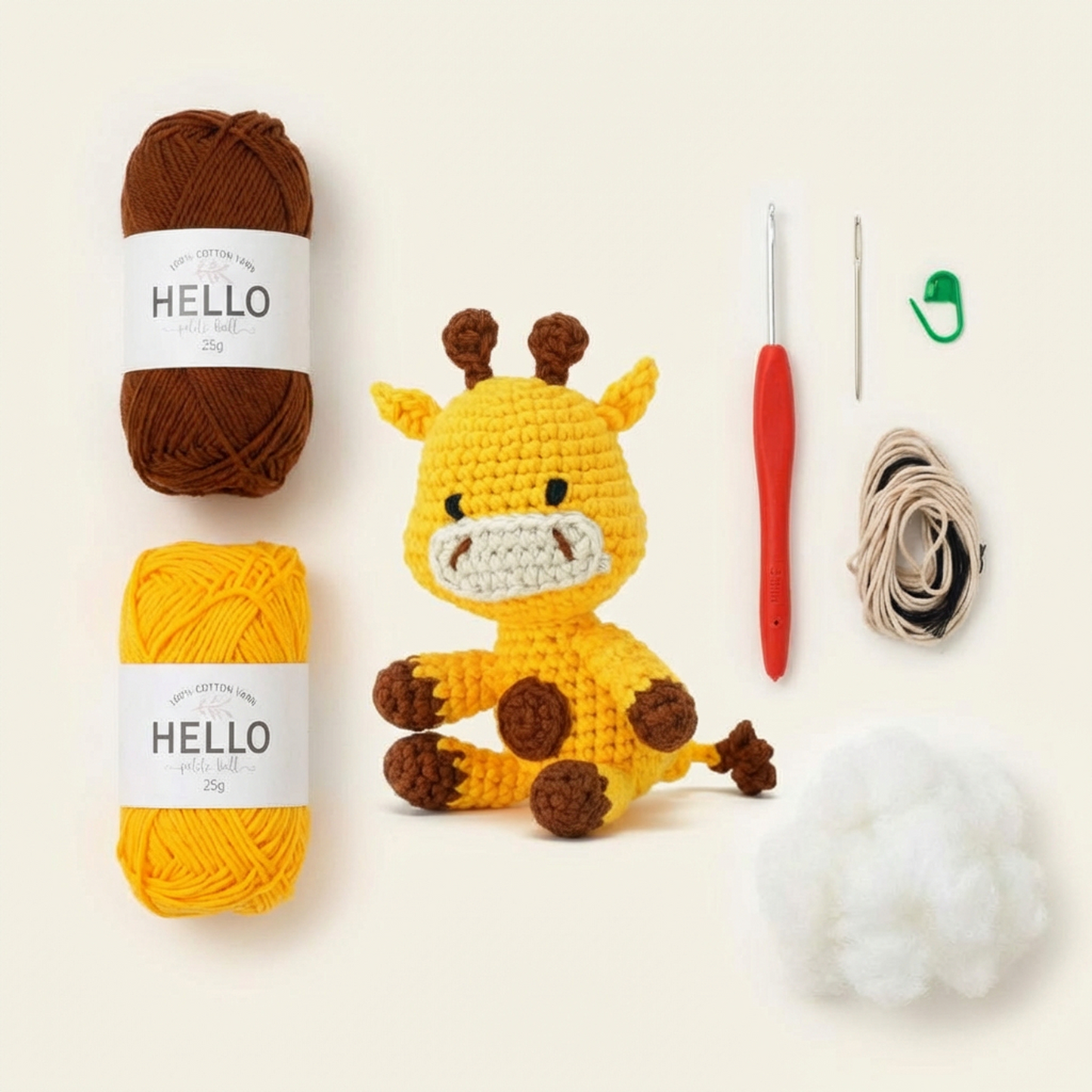 Crochet Amigurumi Kit: Gracie The Giraffe and Rosie Ladybird