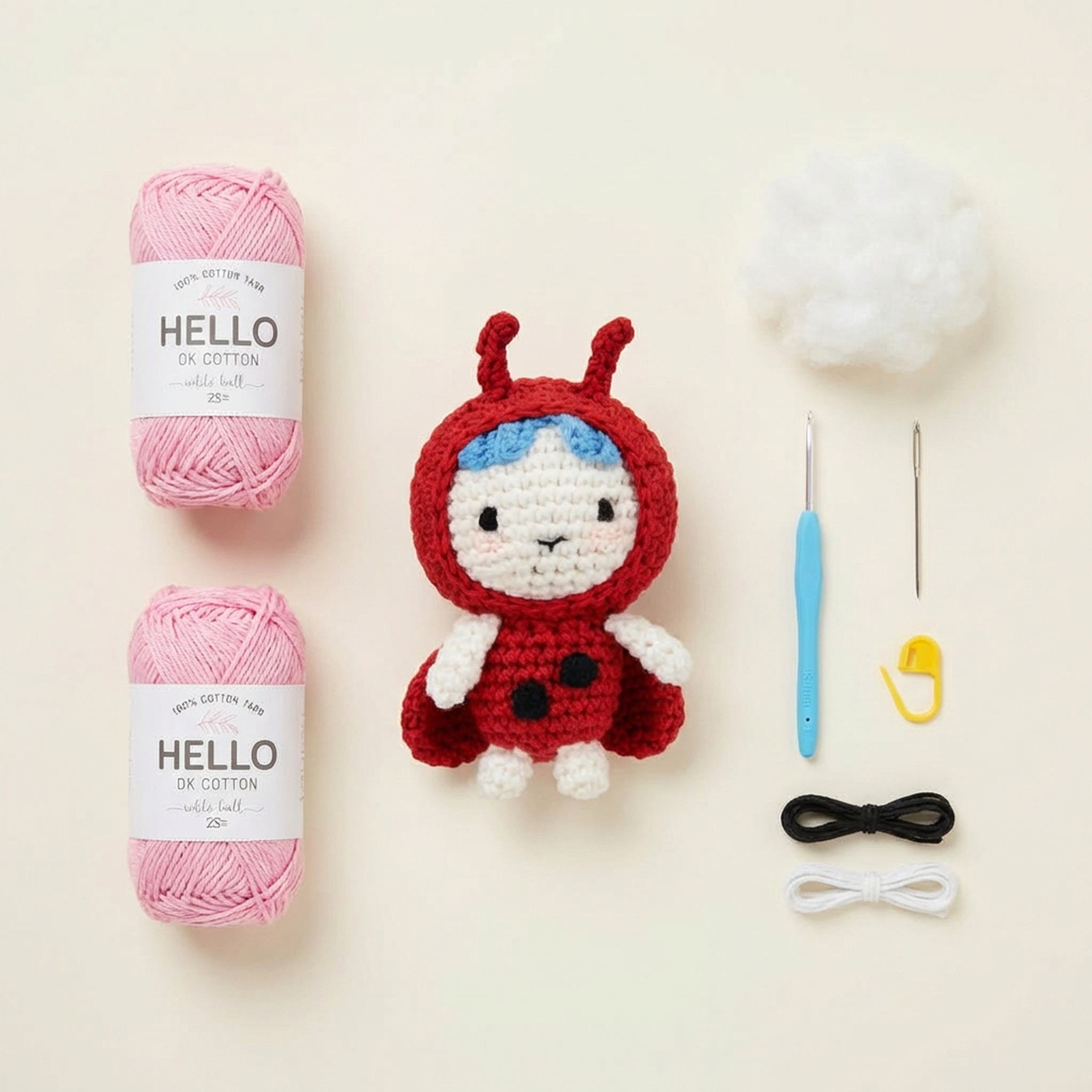 Crochet Amigurumi Kit: Gracie The Giraffe and Rosie Ladybird