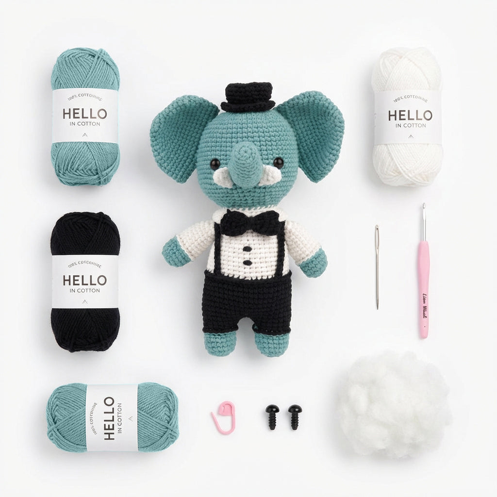 Crochet Amigurumi Kit: The Elephant