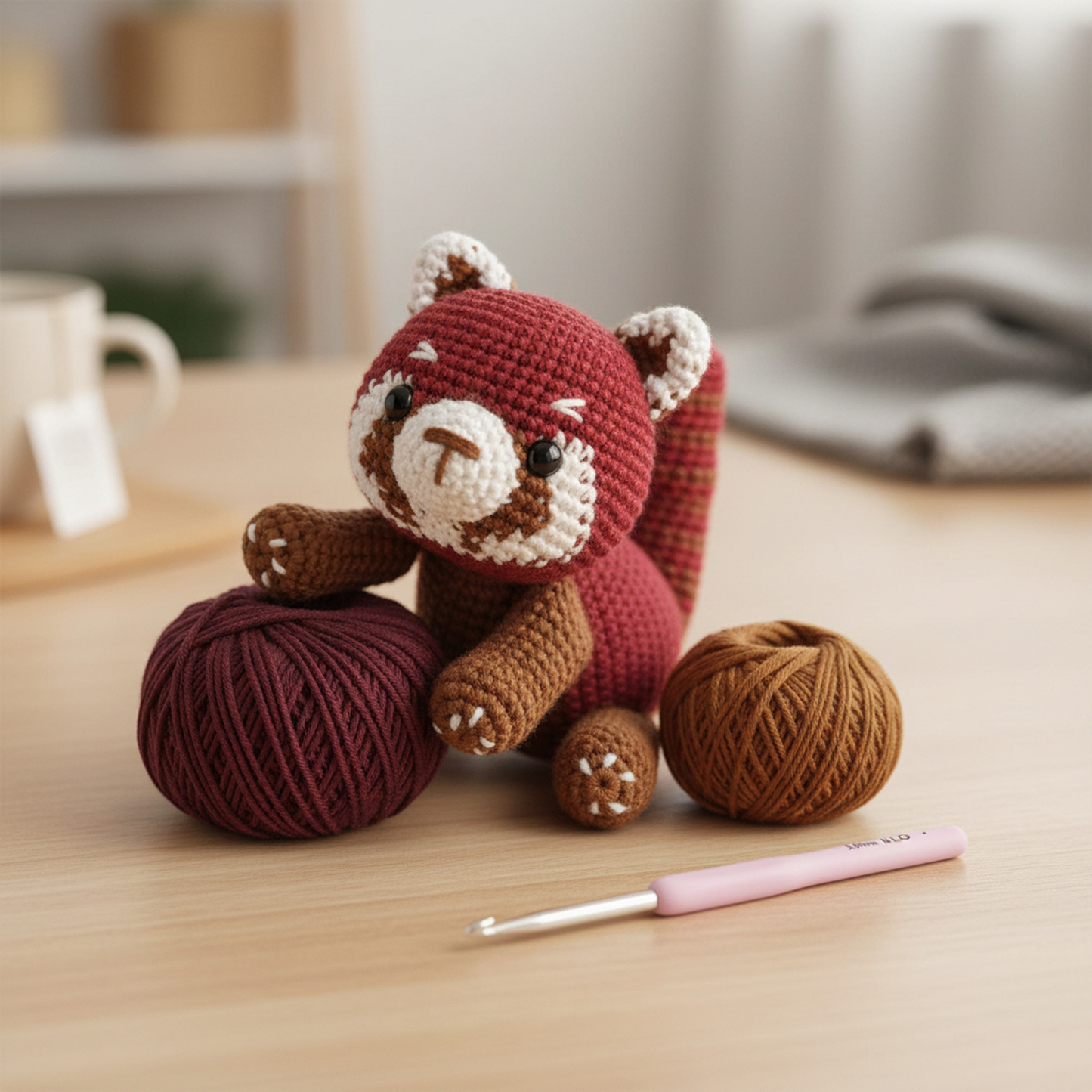 Crochet Amigurumi Kit: Kai The Red Panda