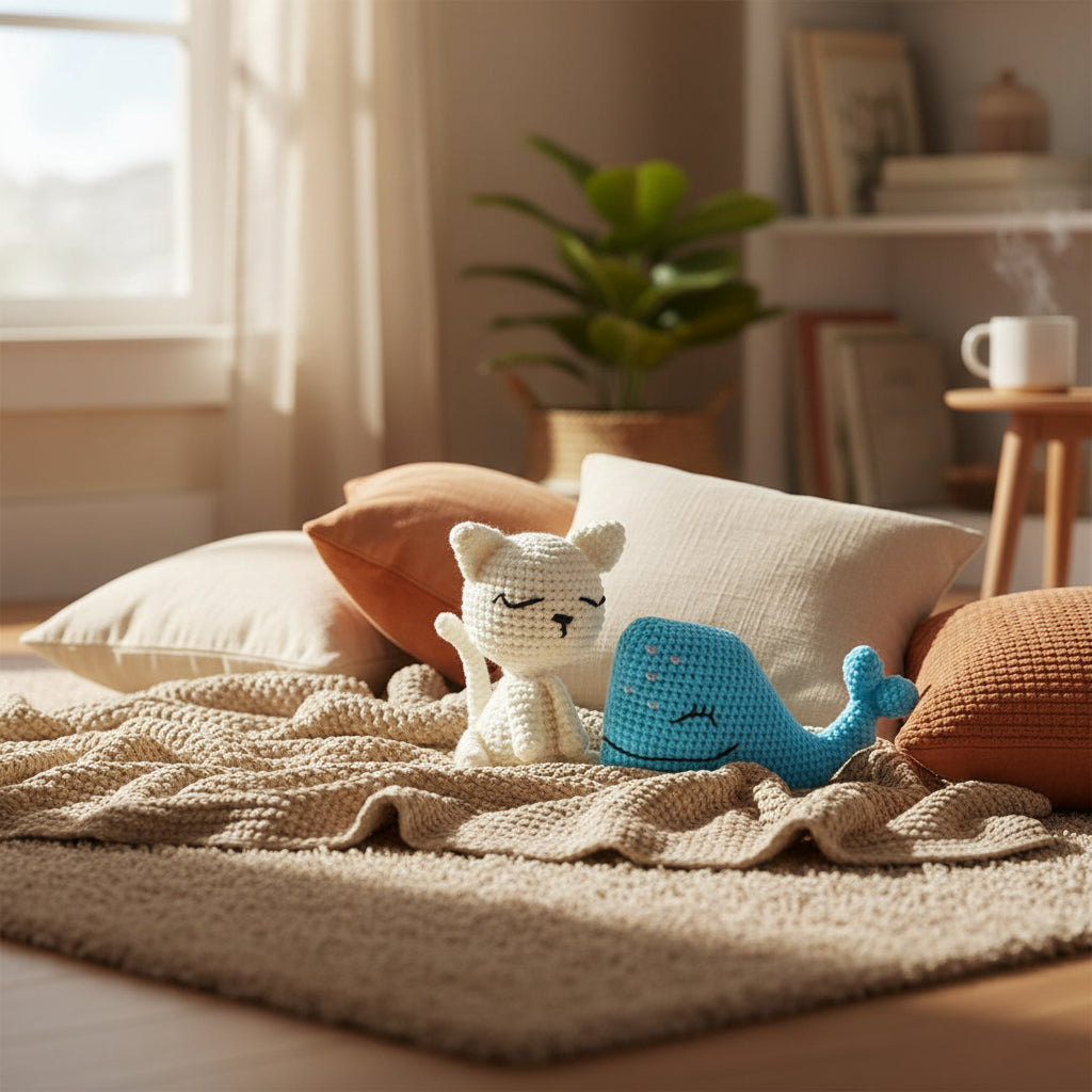 Crochet Amigurumi Kit: Willy The Whale and Milo The Kitten