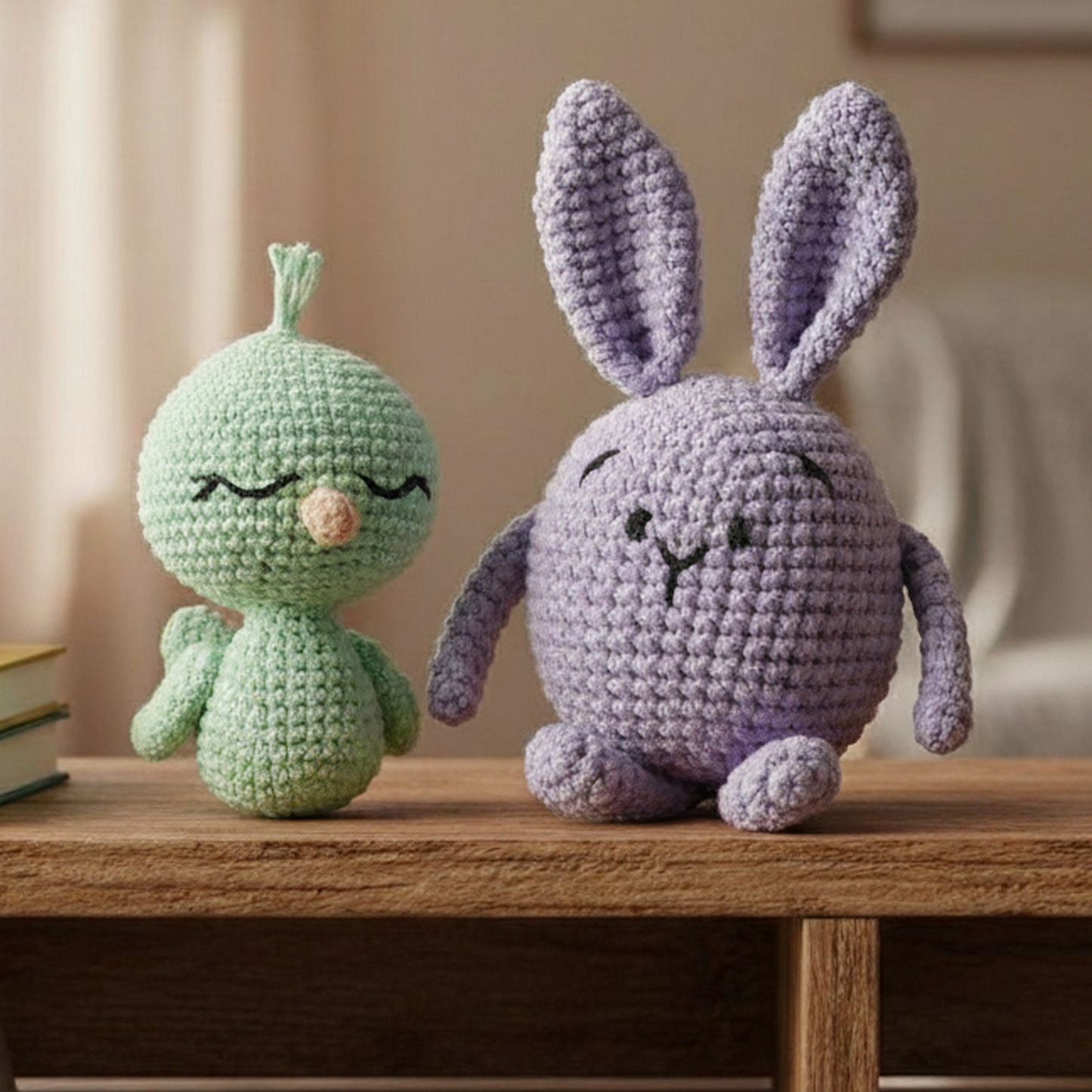 Crochet Amigurumi Kit - Pete The Bunny & Chip the Bird