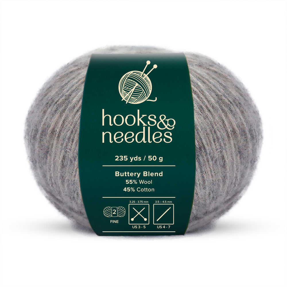 Image of Buttery Blend yarn, showcasing its soft texture, ideal for creating cozy, elegant knitwear.