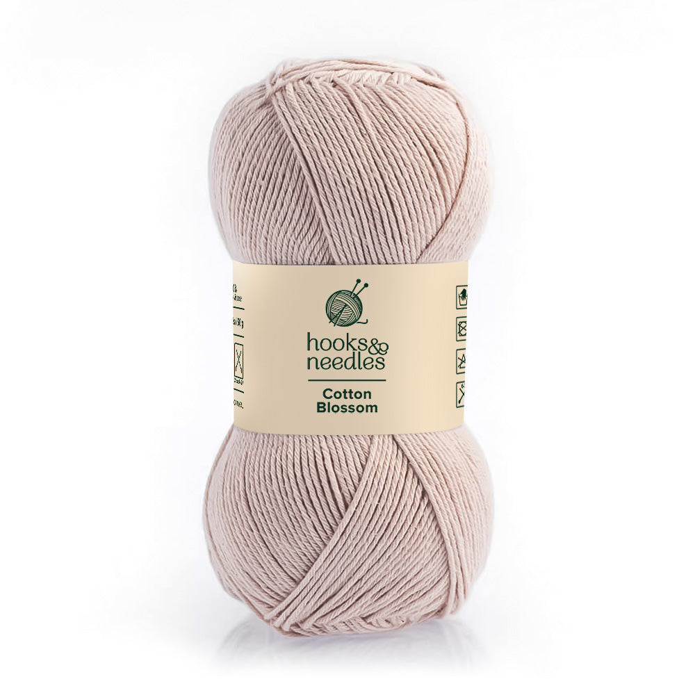 Skein of 100% Cotton Blossom yarn by Hooks & Needles.