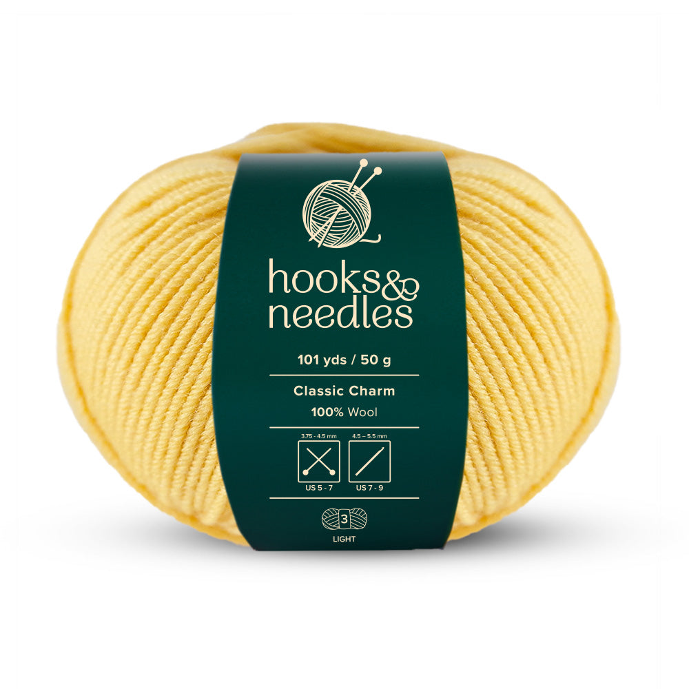 Image of Classic Charm yarn, showcasing its soft texture, ideal for creating cozy, elegant knitwear.