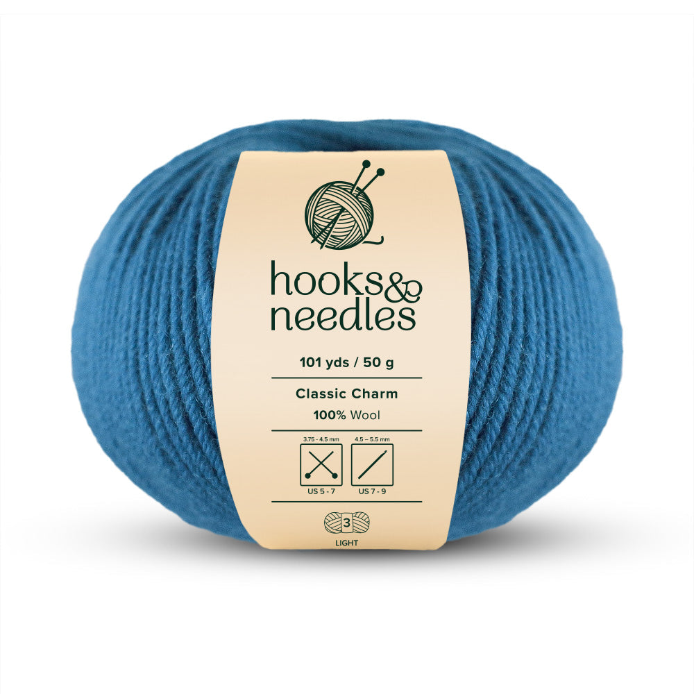 Image of Classic Charm yarn, showcasing its soft texture, ideal for creating cozy, elegant knitwear.