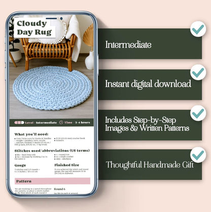 Cloudy Day Rug Crochet Pattern