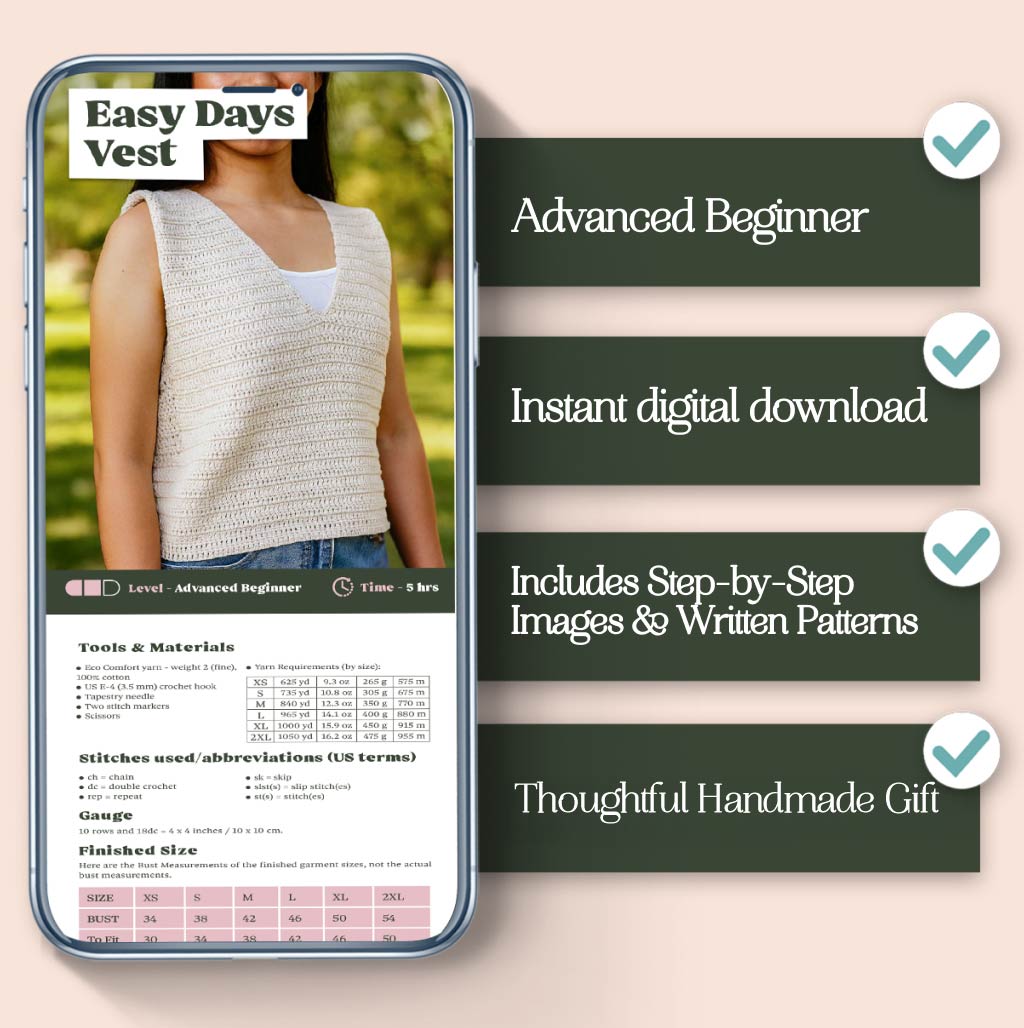 Easy Days Vest Crochet Pattern