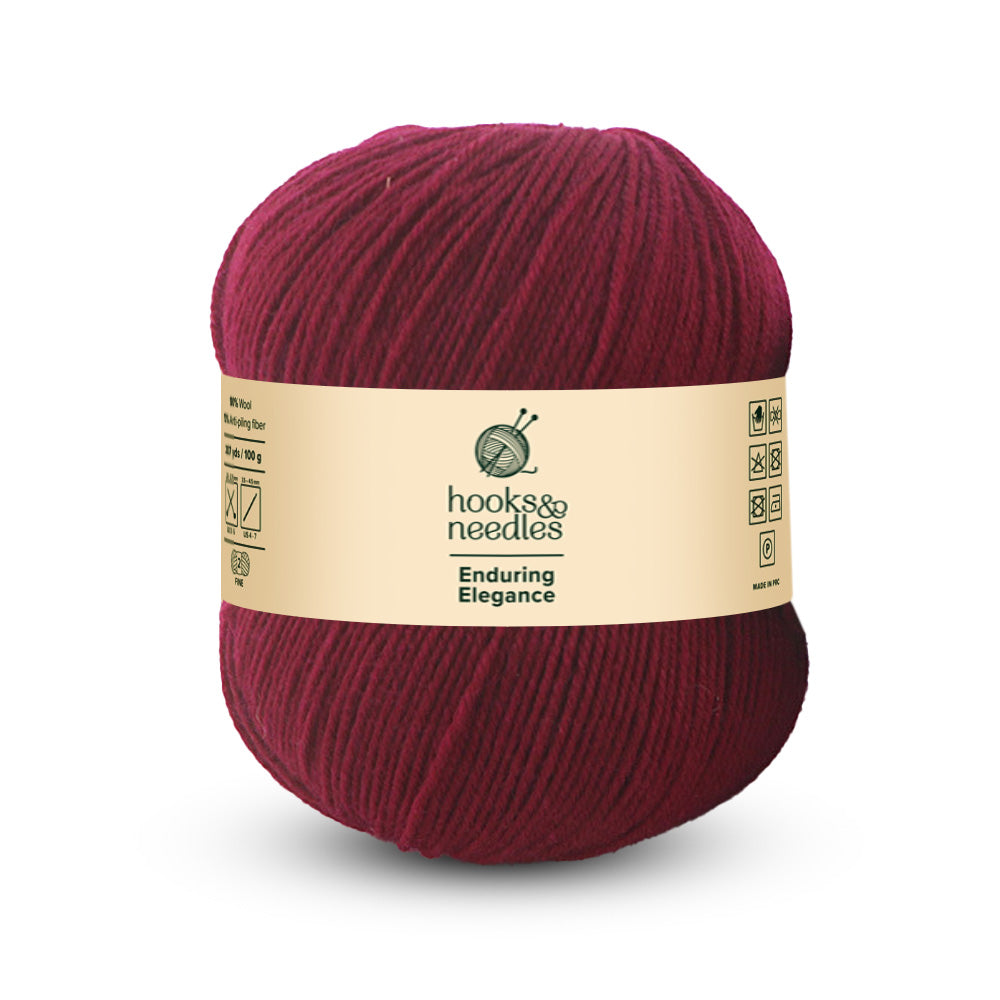 Image of Enduring Elegance yarn, showcasing its soft texture, ideal for creating cozy, elegant knitwear.