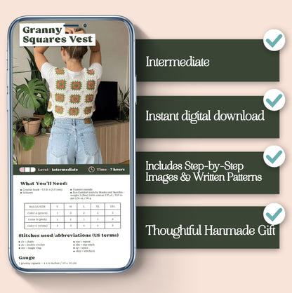Granny Squares Vest Crochet Pattern