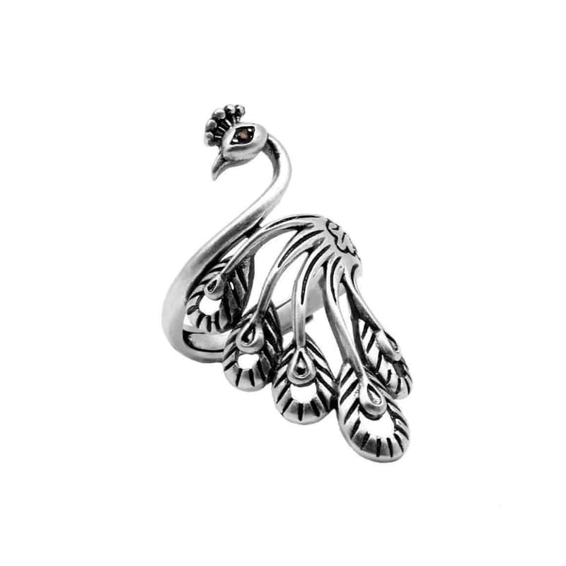 This adjustable Yarn Tension Control Ring, designed with intricate peacock-inspired feather detailing, captures the essence of a creative spirit.