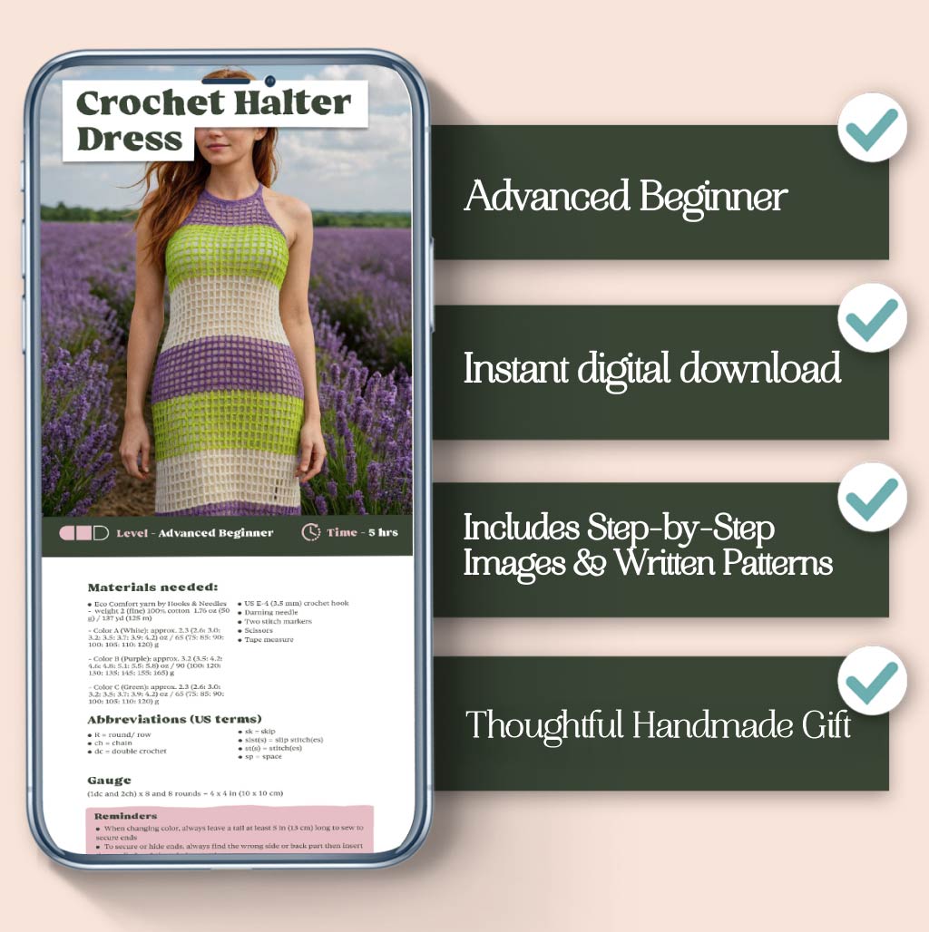 Halter Dress Crochet Pattern – Hooks & Needles