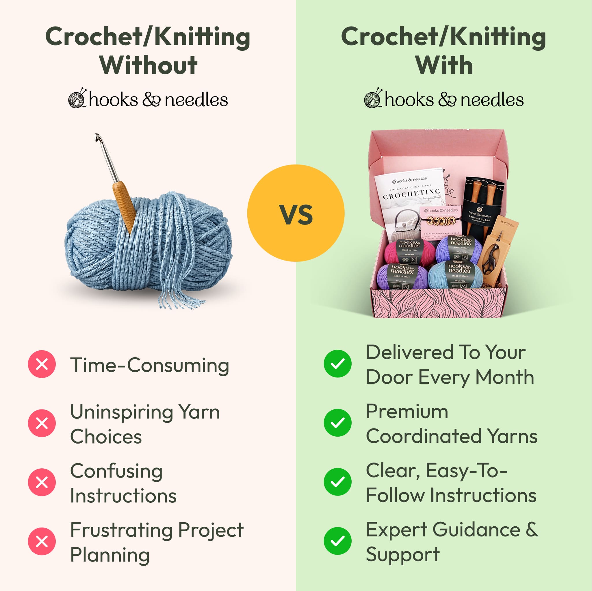 Hooks & Needles Knitting and Crochet Subscription Box