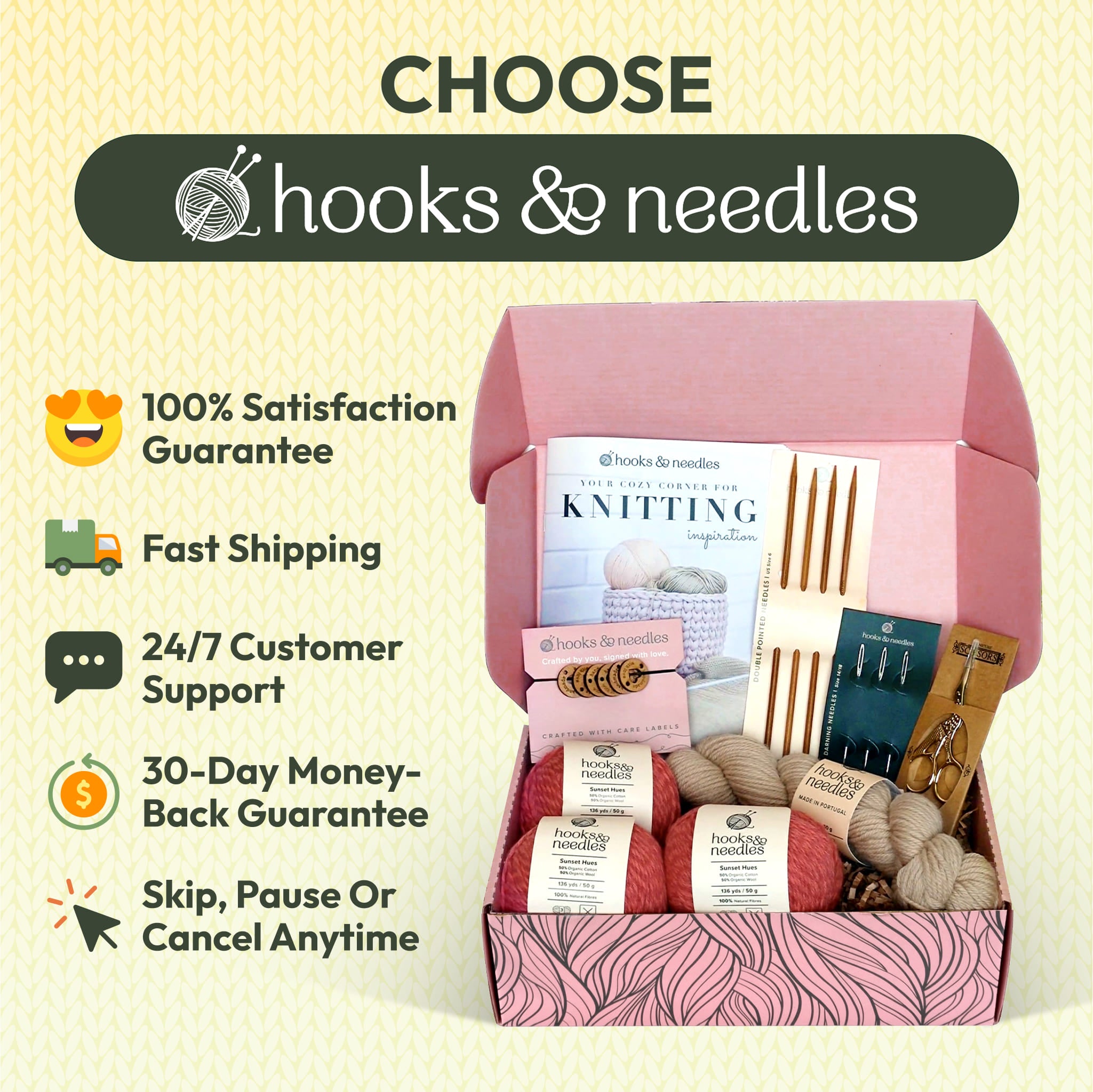 YACO ネックマイクロニード 1枚×4袋入 4箱セット 新品未開封 Hooks & Needles Knitting and Crochet Subscription Box