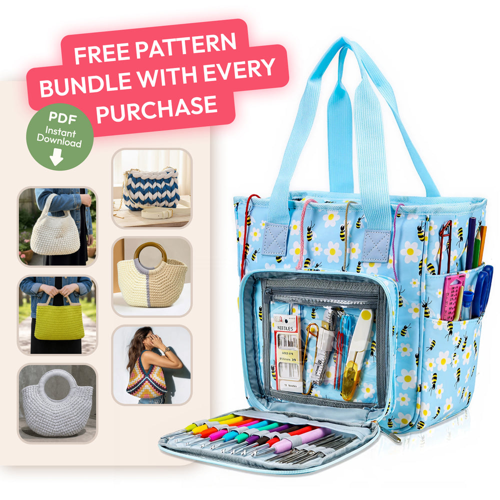 Multifunctional Knitting Tote Bag & FREE Pattern Bundle (Sent Via Email)