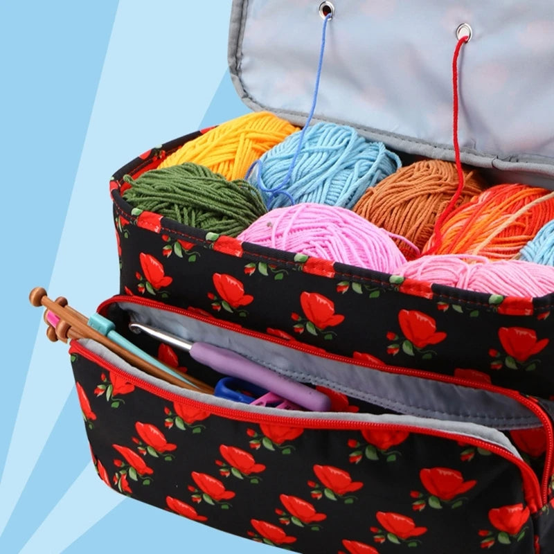 Knitting Bag: Yarn Storage Organizer – Hooks Needles