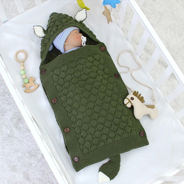 Knitted Baby Sleeping Bag Wrap Blanket