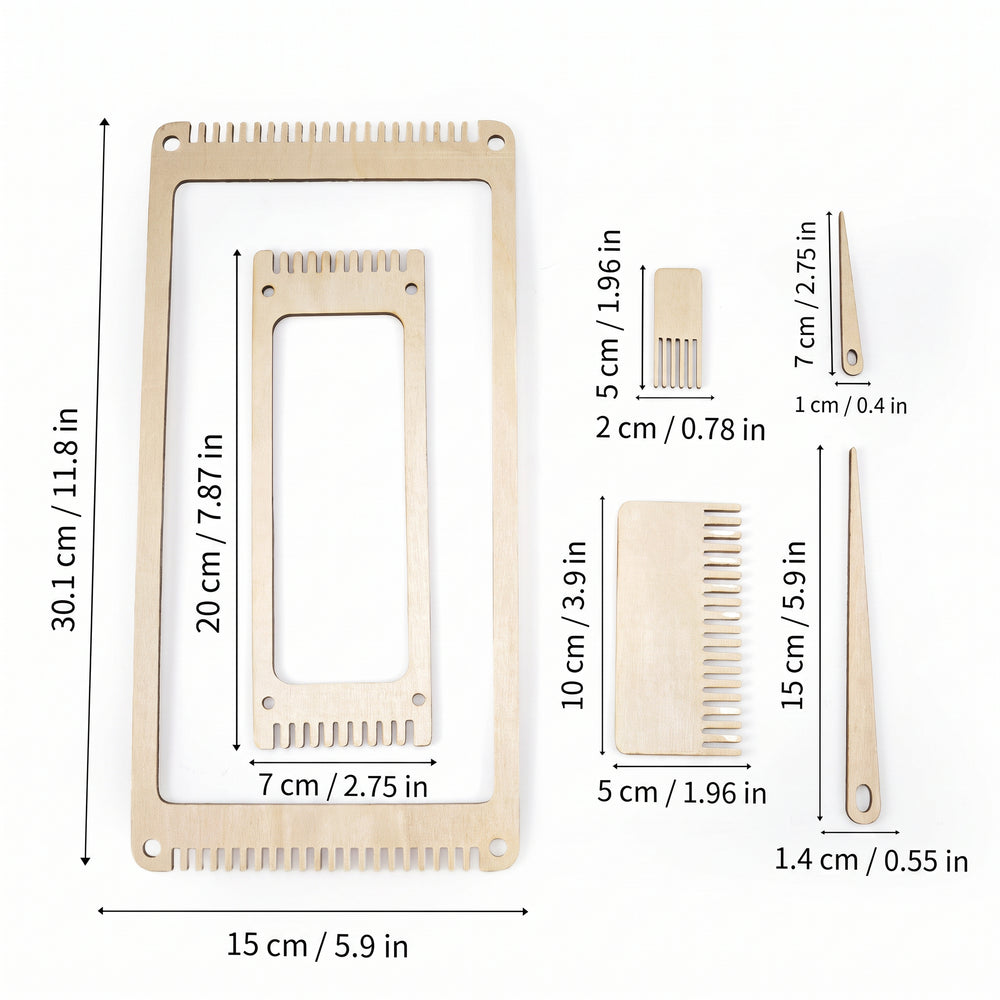 Wooden Weaving Loom Set