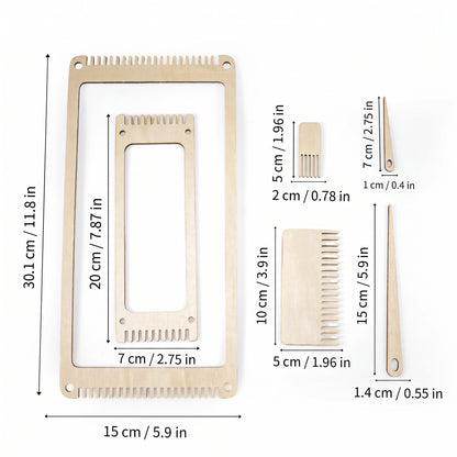Wooden Weaving Loom Set