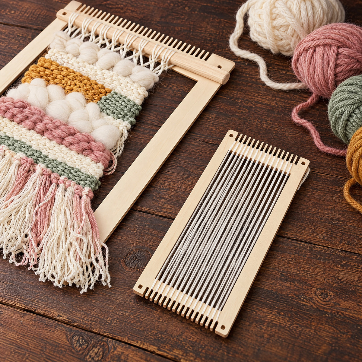 Wooden Weaving Loom Set