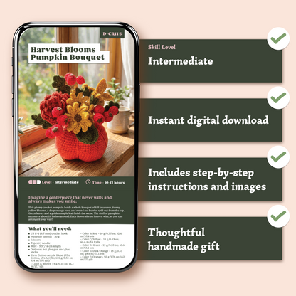 Harvest Blooms Pumpkin Bouquet Crochet Pattern