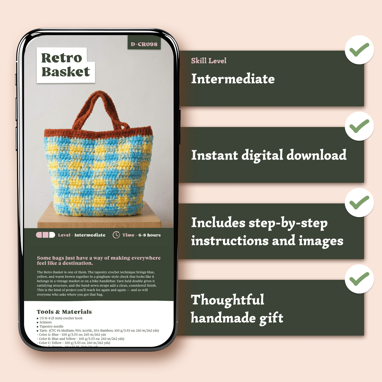 Retro Basket Crochet Pattern