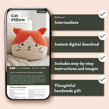 Cat Pillow Crochet Pattern