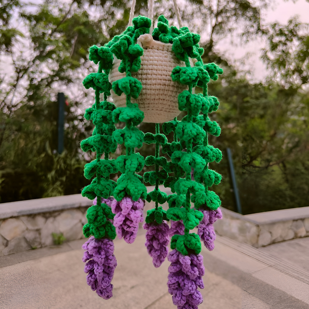 wisteria hanging plant Wisteria Flower Crochet Kit