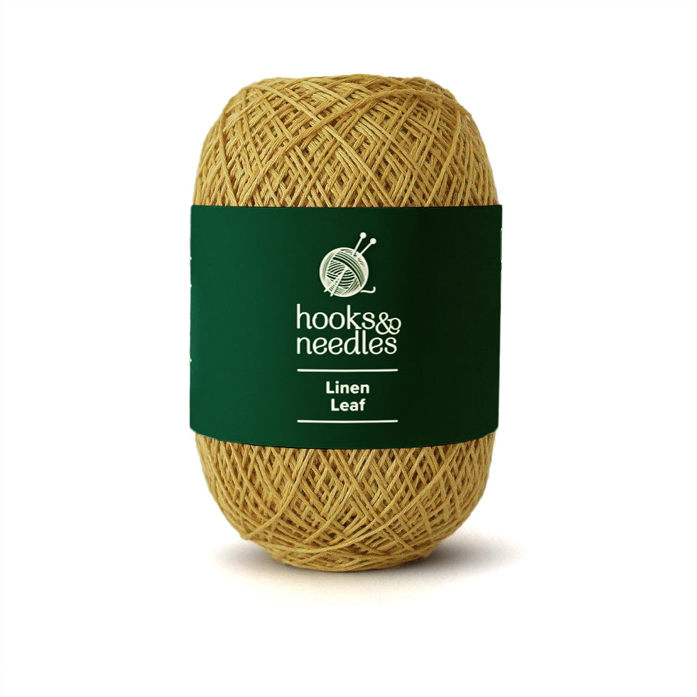 Image of Linen Leaf yarn, showcasing its soft texture, ideal for creating cozy, elegant knitwear.