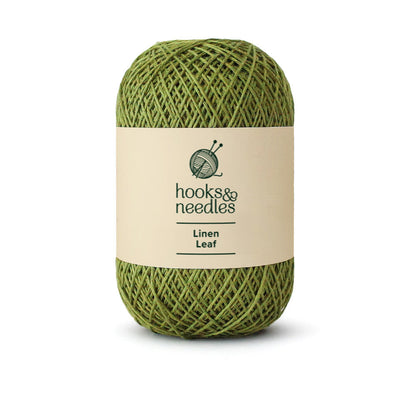 Image of Linen Leaf yarn, showcasing its soft texture, ideal for creating cozy, elegant knitwear.