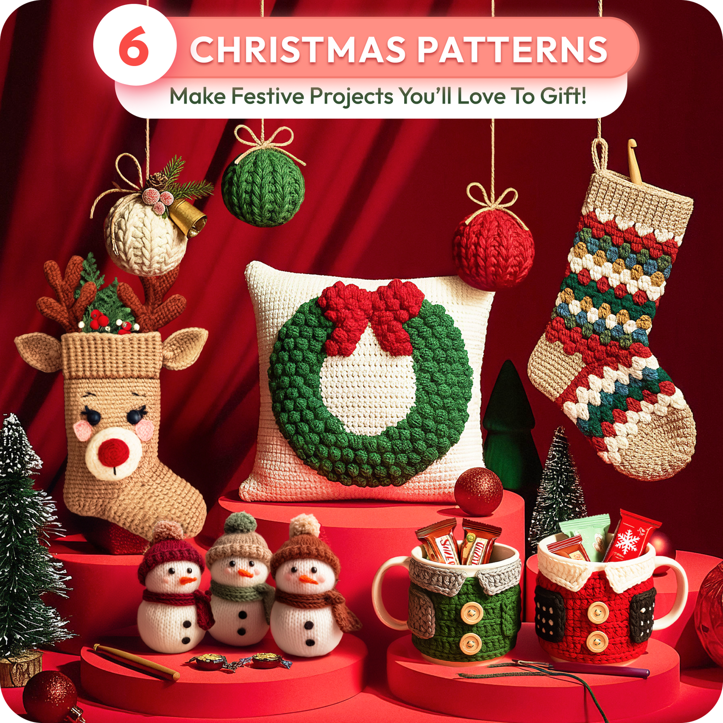Bundle of 6 Downloadable PDF Christmas Patterns