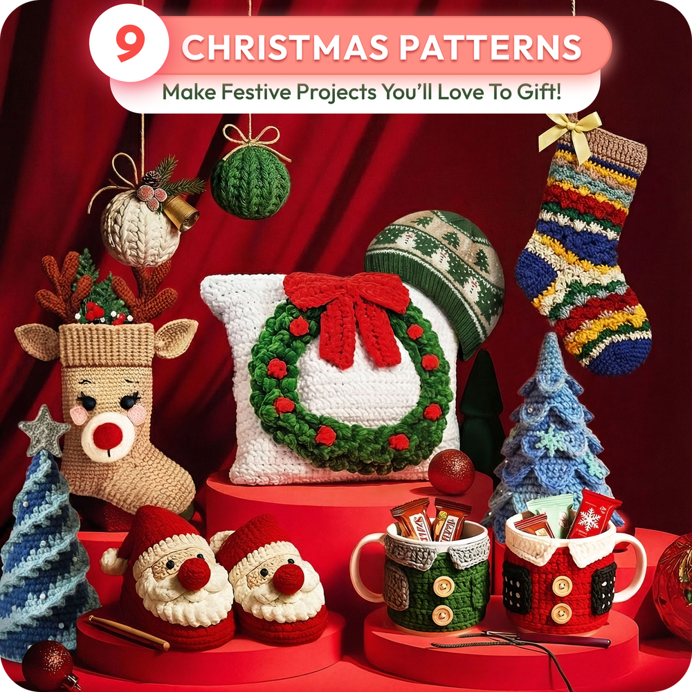 Bundle of 9 Downloadable PDF Christmas Patterns