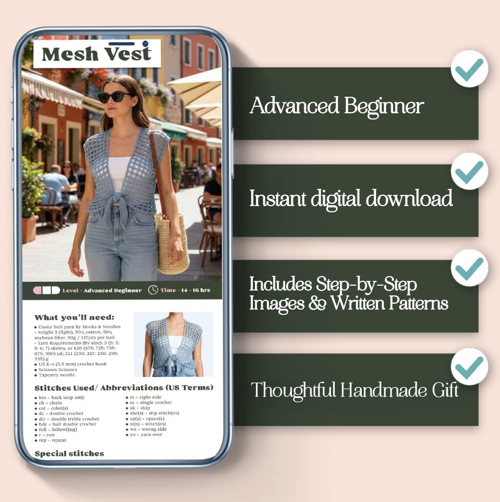 Mesh Vest Crochet Pattern