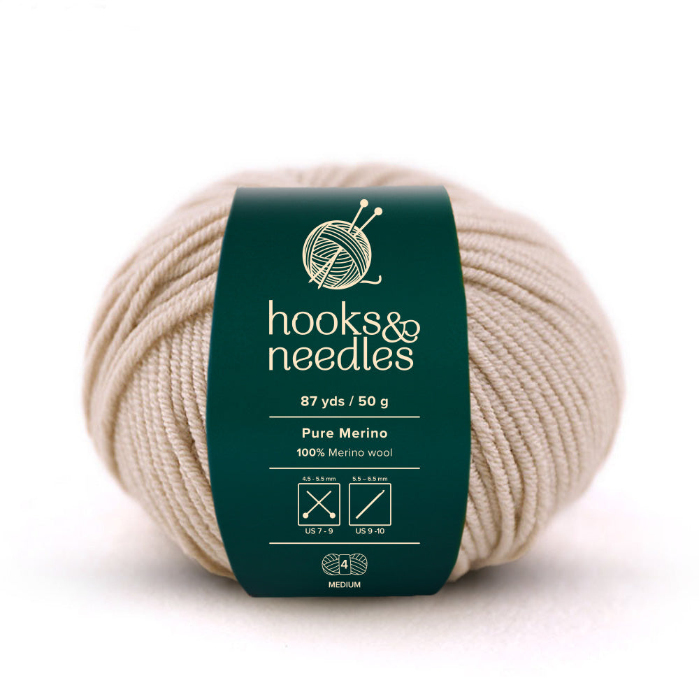 Image of Pure Merino yarn, showcasing its soft texture, ideal for creating cozy, elegant knitwear.